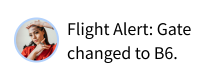 Flight Alert: Gate changed to B6.